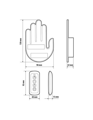 ΔΙΑΚΟΣΜΗΤΙΚΟ ΠΑΝΕΛ ΧΕΙΡΟΝΟΜΙΕΣ LED HAND GESTURES 203 LED SMD ΜΕ ΤΗΛΕΧΕΙΡΙΣΤΗΡΙΟ 150x98mm LAMPA - 1 ΤΕΜ.