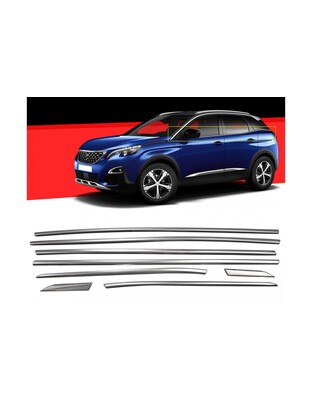 TRIM  ΠΟΡΤ ΜΠΑΓΚΑΖ ΧΡΩΜΙΟ ΜΕΤΑΛΛΙΚΟ S-Dizayn ΓΙΑ PEUGEOT 3008 2016+- 8 Τεμ.