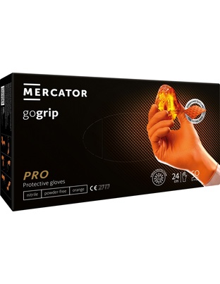 Amio - ΓΑΝΤΙΑ ΝΙΤΡΙΛΙΟΥ MERCATOR GOGRIP ΣΕ ΠΟΡΤΟΚΑΛΙ ΧΡΩΜΑ SMALL (S) - 50 ΤΕΜ. (MER20334/AM)