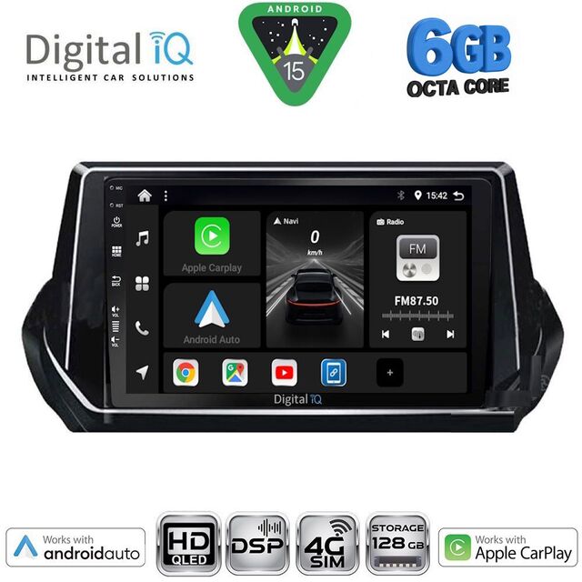 DIGITAL IQ BXF 17509_CPAA (9inc) MULTIMEDIA TABLET for PEUGEOT 208 – 2008 mod. 2021-2026