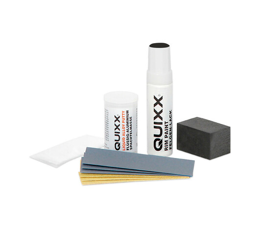 KIT ΕΠΙΣΚΕΥΗΣ ΓΙΑ ΖΑΝΤΕΣ ΑΛΟΥΜΙΝΙΟΥ ΜΑΥΡΟ ΧΡΩΜΑ (16 gr + 12 ml) WHEEL REPAIR KIT QUIXX