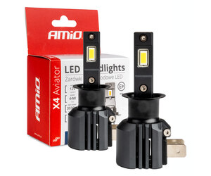 Amio - ΛΑΜΠΕΣ LED H3 12V 44W 6.500K 3.936lm CSP X4 SERIES AVIATOR PLUG & PLAY - 2 ΤΕΜ. (03762/AM)