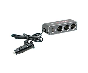ΑΝΤΑΠΤΟΡΑΣ ΑΝΑΠΤΗΡΑ 3 ΘΕΣΕΩΝ 12/24V- 5A ΜΕ USB 5V ΚΑΙ LED DUAL-POWER ΜΕ ΚΑΛΩΔΙΟ 90 cm (ΠΟΛΥΠΡΙΖΟ)