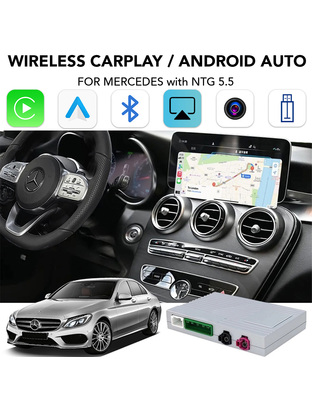 DIGITAL IQ BZ 504F CPAA (WIRELESS CARPLAY / ANDROID AUTO BOX for MERCEDES mod. 2017-2021 with NTG 5.5 with 10.25" screen - with 2 CAMERAS)