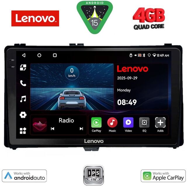 LENOVO LVE 8703A_CPAA (9inc) MULTIMEDIA TABLET for TOYOTA AURIS mod. 2015-2021 – AYGO X mod. 2022-2026 – COROLLA mod. 2017-2019