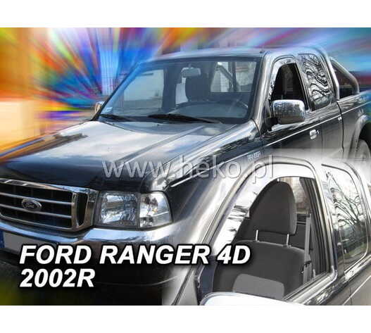 ΑΝΕΜΟΘΡΑΥΣΤΕΣ ΓΙΑ MAZDA B2500 / B2600 / FORD RANGER 2D/ 4D / RANGER 1ΜΙΣΗ ΚΑΜΠΙΝΑ EXTRA CAB 1997-2007 ΖΕΥΓΑΡΙ ΑΥΤΟΚΙΝΗΤΟΥ ΑΠΟ ΕΥΚΑΜΠΤΟ ΦΙΜΕ ΠΛΑΣΤΙΚΟ HEKO - 2 ΤΕΜ.