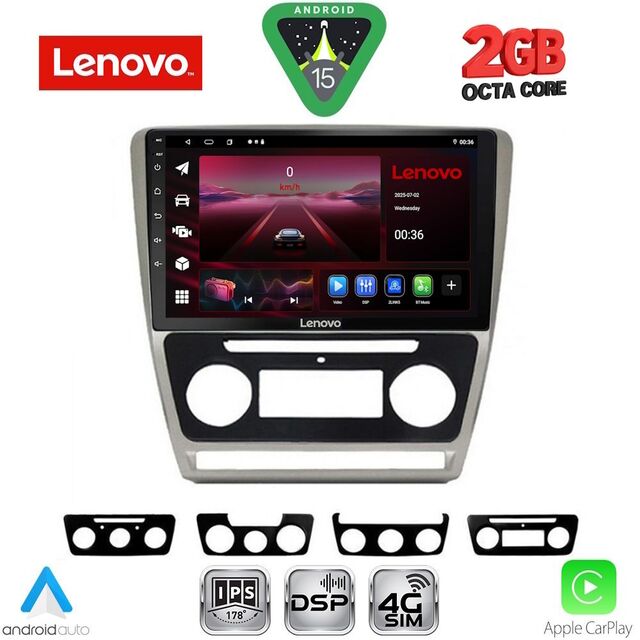LENOVO LVF 5595SL_CPA (10inc) MULTIMEDIA TABLET for SKODA OCTAVIA 5 mod. 2005-2012 (SILVER)