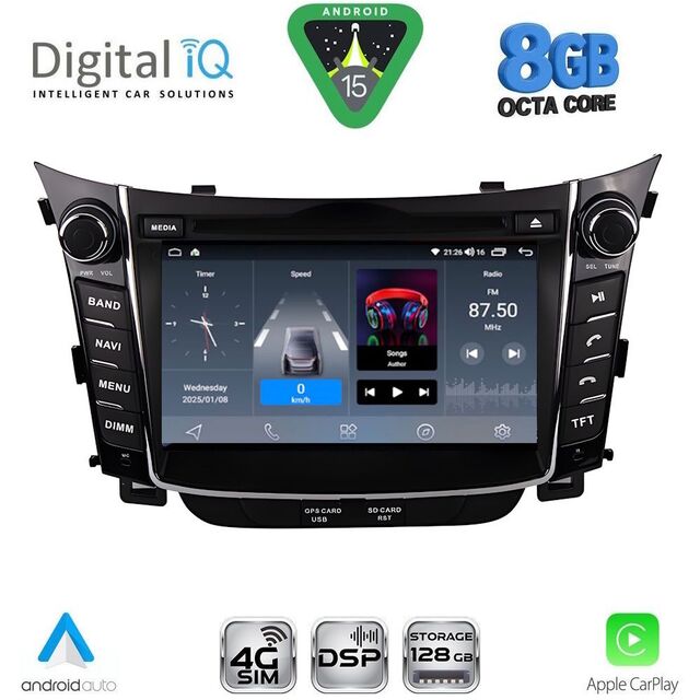 DIGITAL IQ BLM 726_CPA (7" DECK) MULTIMEDIA OEM for HYUNDAI i30 mod. 2012-2017