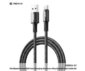 REMAX CB25-AC BLACK 66W FAST CHARGING CABLE (USB-A to USB-C)