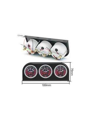 ΒΑΣΗ/ΘΗΚΗ 3 ΟΡΓΑΝΩΝ 52mm ΓΙΑ ΤΗΝ ΘΕΣΗ RADIO-CD 1DIN ΜΗΚΟΥΣ 189mm ΣΕ ΜΑΥΡΟ ΧΡΩΜΑ SIMONI RACING  - 1 τεμ.