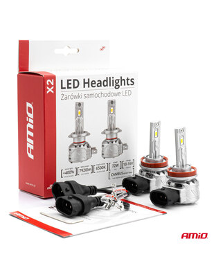 Amio - ΛΑΜΠΕΣ LED H8/H9/H11 10-16V 72W 6.500K 7920lm CAN-BUS (ΑΝΕΜΙΣΤΗΡΑΚΙ) X2 SERIES - 2ΤΕΜ. (02974/AM)
