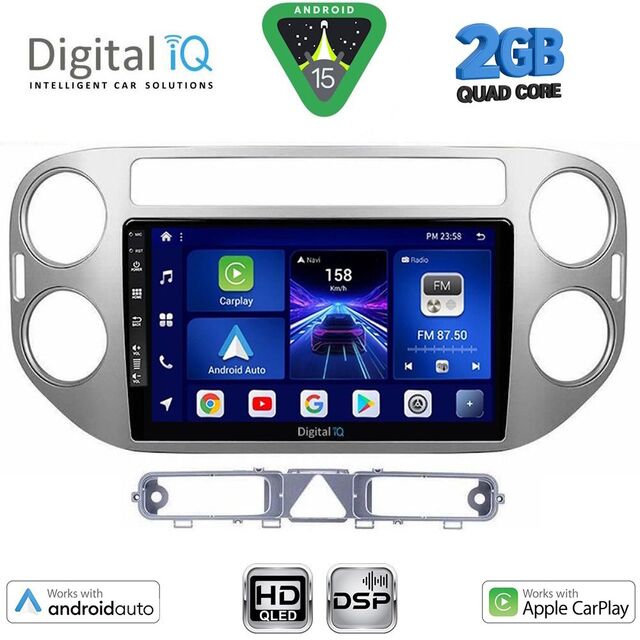 DIGITAL IQ BXC 3759GR_CPAA (9inc) MULTIMEDIA TABLET for  VW TIGUAN  mod. 2004-2011 (GREY)