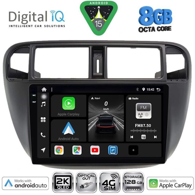 DIGITAL IQ BXK 20186_CPAA A/C (9inc) MULTIMEDIA TABLET for HONDA CIVIC mod. 1995-2001