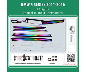 DIQ AMBIENT BMW S.5 BM01D (Digital iQ Ambient Light for BMW Series 5 (F10-F11-F18) mod.2011-2016 with 27 Lights)