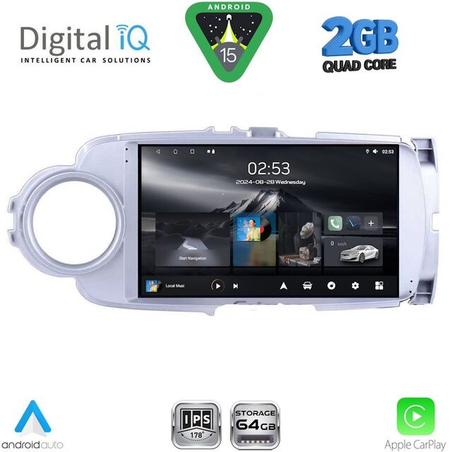DIGITAL IQ RSD 1737SL_CPA (9inc) MULTIMEDIA TABLET for TOYOTA YARIS mod. 2011-2015 (SILVER)