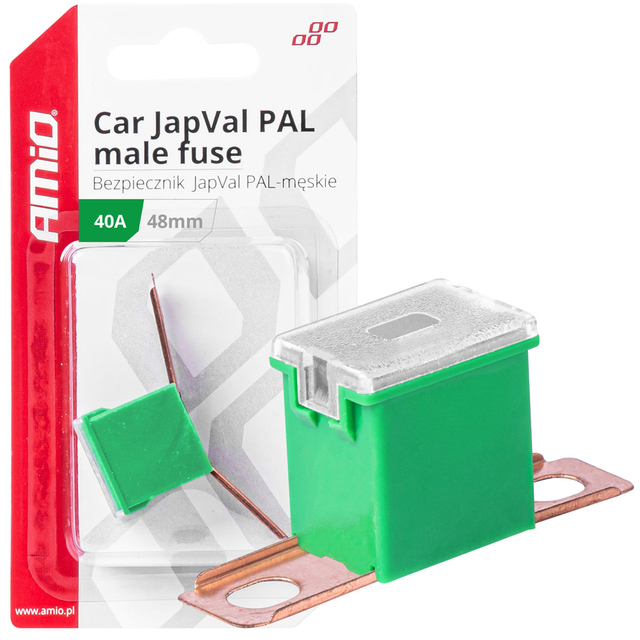 Amio - ΑΣΦΑΛΕΙΑ JapVal PAL ΑΡΣΕΝΙΚΗ 48mm 40A ΣΕ ΠΡΑΣΙΝΟ ΧΡΩΜΑ - 1 Τεμ. (03419/AM)