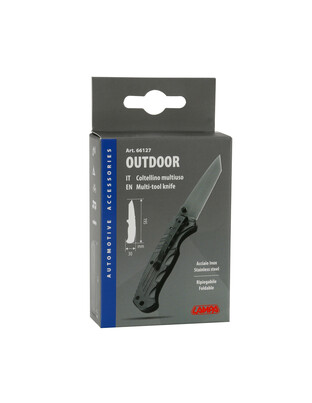 ΣΟΥΓΙΑΣ / ΜΑΧΑΙΡΙ ΤΣΕΠΗΣ / ΠΟΛΥΕΡΓΑΛΕΙΟ OUTDOOR INOX ΜΕ ΚΛΙΠ ΓΙΑ ΖΩΝΗ 18x15x23cm ΣΕ ΣΤΑΝΤ LAMPA - 18 ΤΕΜ.