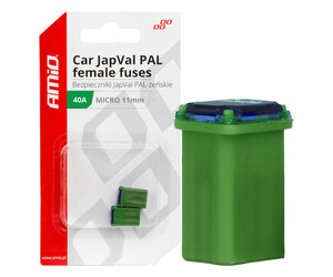 Amio - ΑΣΦΑΛΕΙΕΣ JapVal PAL ΜICRO 11mm ΘΗΛΥΚΕΣ 40A ΣΕ ΠΡΑΣΙΝΟ ΧΡΩΜΑ - 2 Τεμ. (03461/AM)