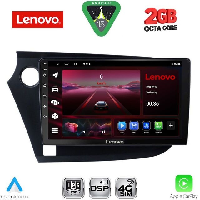 LENOVO LVF 5205_CPA (9inc) MULTIMEDIA TABLET for HONDA INSIGHT mod. 2009-2014