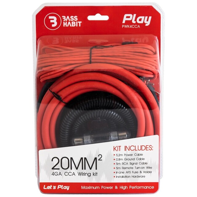Kit καλωδίωσης 20mm² Bass Habit PWK4CCA 30% OFC Copper