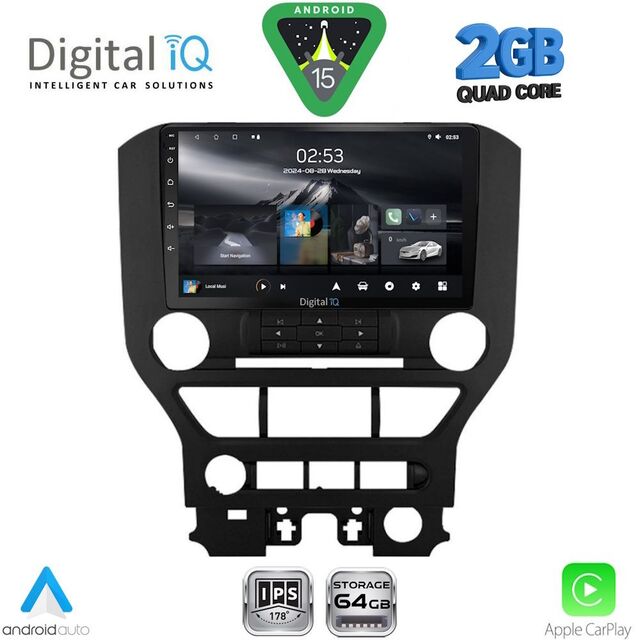 DIGITAL IQ RSD 1166_CPA 3BUT (9inc) MULTIMEDIA TABLET for FORD MUSTANG mod. 2015-2020