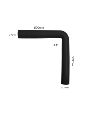 ΓΩΝΙΑ ΣΙΛΙΚΟΝΗΣ ΜΑΥΡΗ Φ70 90 ΜΟΙΡΕΣ 100cm (50+50cm) SIMONI RACING - 1 TEM.