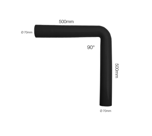 ΓΩΝΙΑ ΣΙΛΙΚΟΝΗΣ ΜΑΥΡΗ Φ70 90 ΜΟΙΡΕΣ 100cm (50+50cm) SIMONI RACING - 1 TEM.