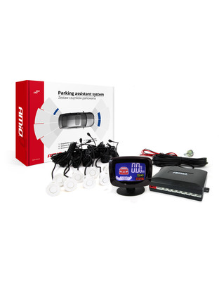 Amio – Σύστημα Παρκαρίσματος 12V με 8 Αισθητήρες 22mm Λευκό & Οθόνη LED GRAF για Απόλυτο Έλεγχο Απόστασης και Ασφαλές Παρκάρισμα – 1 Τεμ. (01600/AM)