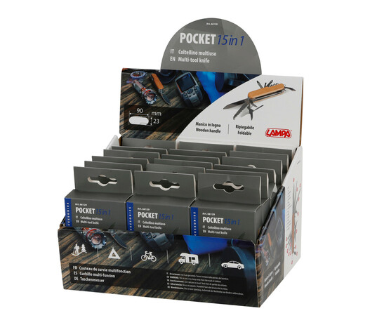 ΕΛΒΕΤΙΚΟΣ ΣΟΥΓΙΑΣ/ΠΟΛΥΕΡΓΑΛΕΙΟ ΤΣΕΠΗΣ POCKET 15in1 ΜΕ ΞΥΛΙΝΗ ΛΑΒΗ 18x15x23cm ΣΕ ΣΤΑΝΤ LAMPA - 18 ΤΕΜ.