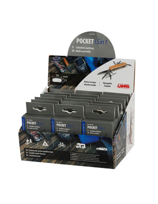 ΕΛΒΕΤΙΚΟΣ ΣΟΥΓΙΑΣ/ΠΟΛΥΕΡΓΑΛΕΙΟ ΤΣΕΠΗΣ POCKET 15in1 ΜΕ ΞΥΛΙΝΗ ΛΑΒΗ 18x15x23cm ΣΕ ΣΤΑΝΤ LAMPA - 18 ΤΕΜ.