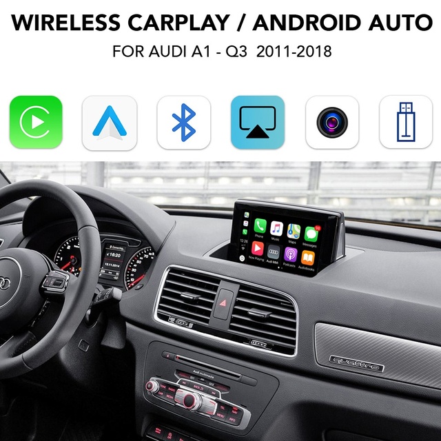 LENOVO LTP AD 8009W CPAA (WIRELESS CARPLAY / ANDROID AUTO BOX with 2 CAMERA IN for AUDI A1-Q3 mod. 2011-2018 with MMI 2G and 6.5'' screen)