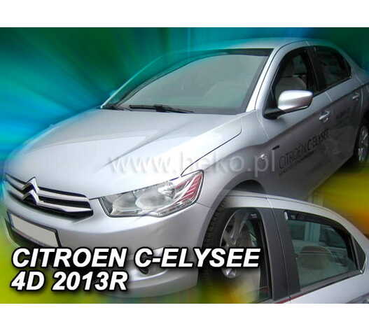 ΑΝΕΜΟΘΡΑΥΣΤΕΣ ΓΙΑ CITROEN C-ELYSEE 4D 2013+ ΣΕΤ ΑΥΤΟΚΙΝΗΤΟΥ ΑΠΟ ΕΥΚΑΜΠΤΟ ΦΙΜΕ ΠΛΑΣΤΙΚΟ HEKO - 4 ΤΕΜ.