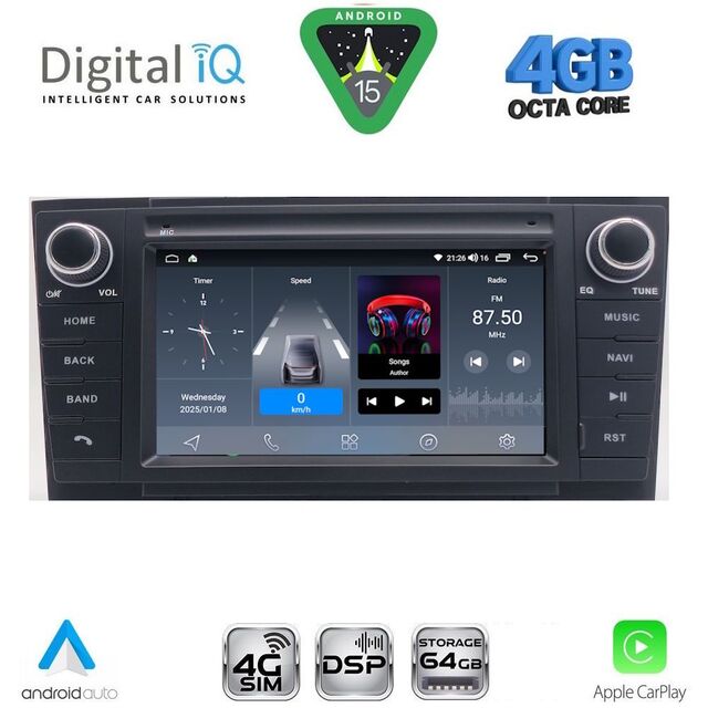 DIGITAL IQ BLG 409BL_CPA (7″ DECK) MULTIMEDIA OEM for TOYOTA AVENSIS (T27) mod. 2009-2016 (BLACK)
