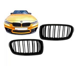 Μάσκες καρδιές μαύρο γυαλιστερό M4 Look - Bmw F30 F31 (2011-2019) Διπλή ρίγα M Design