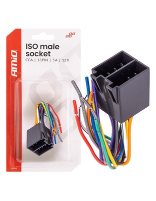 Amio – Φίσα ISO 13PIN Αρσενική CCA 12V 5A για Σταθερή Σύνδεση & Αξιόπιστη Λειτουργία Φωτισμού – 1 Τεμ. (04445/AM)