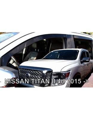 ΑΝΕΜΟΘΡΑΥΣΤΕΣ ΓΙΑ NISSAN TITAN 4D 2015+ ΣΕΤ ΑΥΤΟΚΙΝΗΤΟΥ ΑΠΟ ΕΥΚΑΜΠΤΟ ΦΙΜΕ ΠΛΑΣΤΙΚΟ HEKO - 4 ΤΕΜ.
