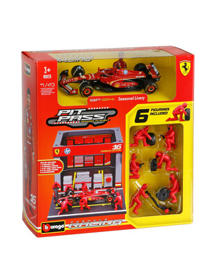 ΜΙΝΙΑΤΟΥΡΕΣ PIT STOP FERRARI SF-24 LECLERC 1:43 BURAGO LAMPA 1ΤΕΜ.