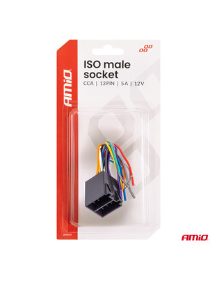 Amio – Φίσα ISO 13PIN Αρσενική CCA 12V 5A για Σταθερή Σύνδεση & Αξιόπιστη Λειτουργία Φωτισμού – 1 Τεμ. (04445/AM)