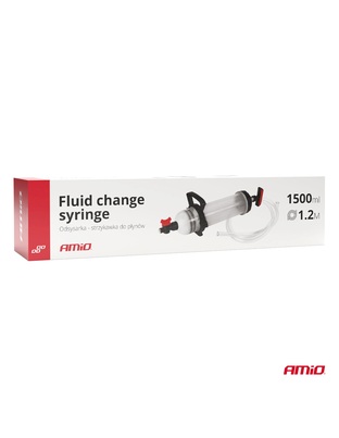 Amio - Σύριγγα αναρρόφησης & αλλαγής υγρών 1500ml με εύκαμπτο σωλήνα – Για λάδια Υγρά Φρένων & Ψυκτικά - 1 τεμ. (04278/AM)