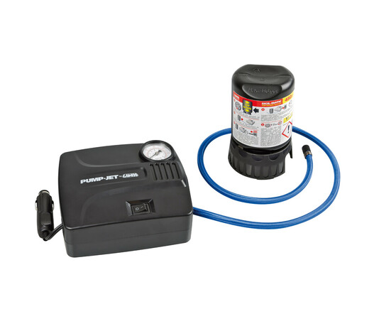 ΚΟΜΠΡΕΣΕΡ ΑΕΡΑ ΕΛΑΣΤΙΚΩΝ 12V 450ml ΜΕ ΥΓΡΟ ΕΠΙΣΚΕΥΗΣ 450ml ΜΑΝΟΜΕΤΡΟ ΚΑΙ ΜΕΤΡΗΤΗ ΠΙΕΣΗΣ (ΧΡΟΝΟΣ 7min)