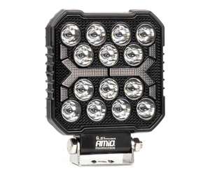 Amio - LED Λάμπα Εργασίας 42W 4200lm 6500K με Προειδοποιητικό Φως (Λευκό + Κίτρινο) – 9–36V Spot Αλουμινένια - 1 τεμ. - (04418/AM)