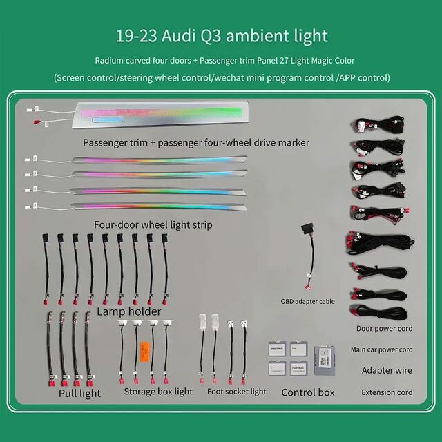 DIQ AMBIENT AUDI Q3 FULL (F3) mod. 2019-2025 (Digital iQ Ambient Light for Audi Q3 mod. 2019-2025 with 27 Lights)