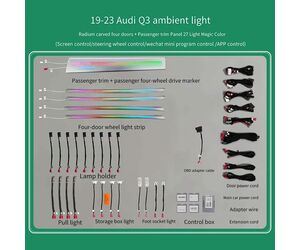DIQ AMBIENT AUDI Q3 FULL (F3) mod. 2019-2025 (Digital iQ Ambient Light for Audi Q3 mod. 2019-2025 with 27 Lights)