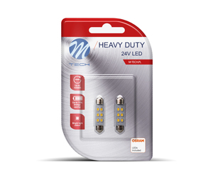 ΛΑΜΠΑΚΙΑ ΠΛΑΦΟΝΙΕΡΑΣ C5W 24V SV8,5 41mm OSRAM LED 6xSMD2835 ΛΕΥΚΟ HEAVY DUTY BLISTER 2ΤΕΜ. M-TECH