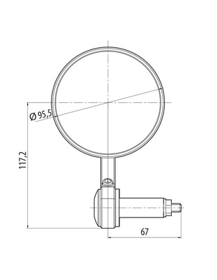 ΚΑΘΡΕΠΤΕΣ MOTO ΓΙΑ ΑΝΤΙΒΑΡΟ ΣΤΡΟΓΓΥΛΟΙ  95,5mm/18-23mm OCULUS LAMPA - 2 ΤΕΜ