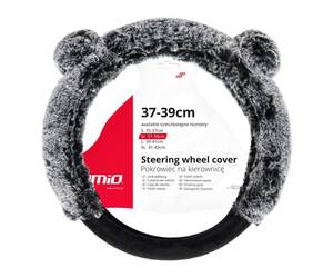 Amio - ΚΑΛΥΜΜΑ ΤΙΜΟΝΙΟΥ SWC-55 (M) 37>39cm ΜΑΥΡΟ ΜΕ ΧΝΟΥΔΩΤΗ ΓΚΡΙ ΕΠΕΝΔΥΣΗ ΚΑΙ ΑΥΤΙΑ ΑΡΚΟΥΔΑΣ - 1 ΤΕΜ. (04165/AM)
