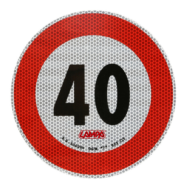 ΣΗΜΑ ΤΑΧΥΤΗΤΑΣ ΧΙΛΙΟΜΕΤΡΩΝ 40km/h ΑΥΤΟΚΟΛΛΗΤΟ 20CM ΔΙΑΜΕΤΡΟ LAMPA - 1 ΤΕΜ.