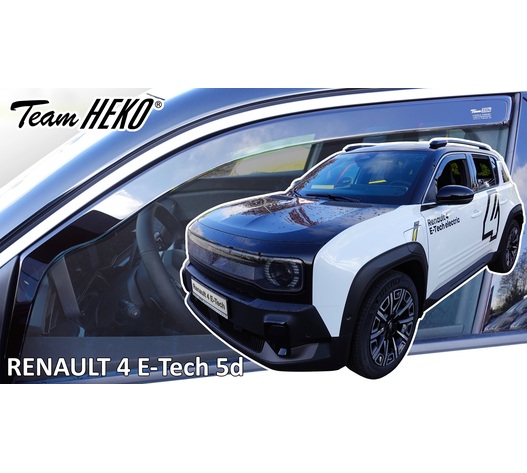 Heko - Ανεμοθράυστες για Renault 4 E-Tech Electric 5 Doors 2025+ Ζευγάρι Απο Εύκαμπτο Φιμέ Πλαστικό - 2 τεμ. (ΑΝΕΜ.27037)