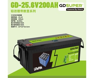 GDSUPER ΜΠΑΤΑΡΙΑ ΛΙΘΙΟΥ 25.6V 200AH GD-06971