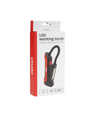 Amio - ΦΑΚΟΣ ΕΡΓΑΣΙΑΣ ΧΕΙΡΟΣ ΜΕ ΓΑΝΤΖΟ/ΜΑΓΝΗΤΗ USB-C COB+XPE LED 2200mAh 400x60x35mm - 1 TEM. (02918/AM)